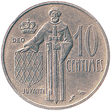 10 Сантимів (Centimes) - 1962 - Монако