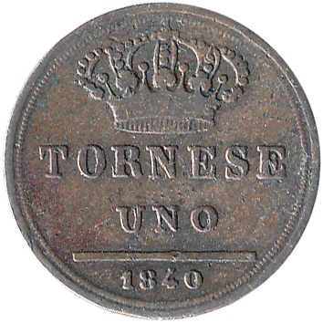 1 Торнезе (Tornese) - 1840 - Королівство обох Сицилій - Італія