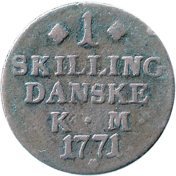 1 Скиллінг (Skilling) - 1771 - Данія