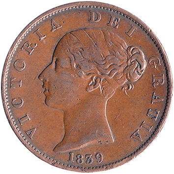 1/2 Пенні (Penny) - 1839 - Острів Мен