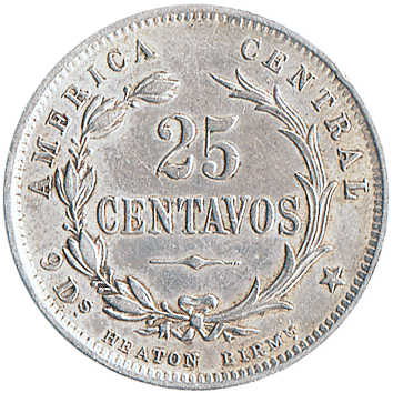 25 Сентаво (Centavos) - 1892 - Коста-Ріка