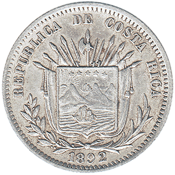 25 Сентаво (Centavos) - 1892 - Коста-Ріка
