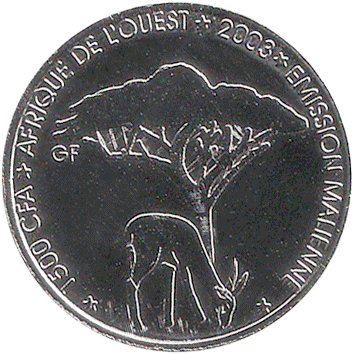 1500 Франків (Francs) (1 Африка - 1 Africa) - 2003 - Малі