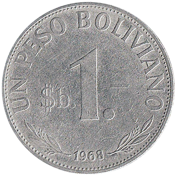1 Песо Болівіано (Peso Boliviano) - 1968 - Болівія