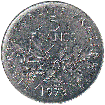 5 Франків (Francs) - 1973 - Франція