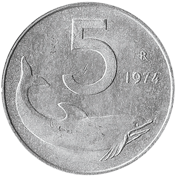 5 Лір (Lire) - 1974 - Італія