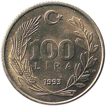 100 Лір (Lira) - 1993 - Туреччина