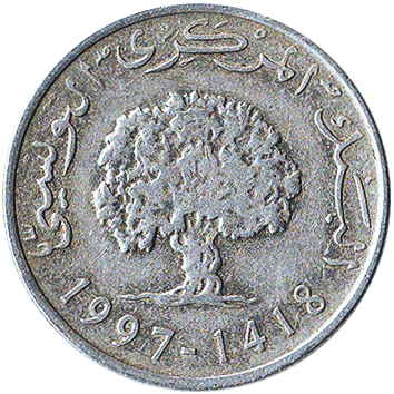 5 Мілімів (Millim) - 1997 (AH 1418) - Туніс