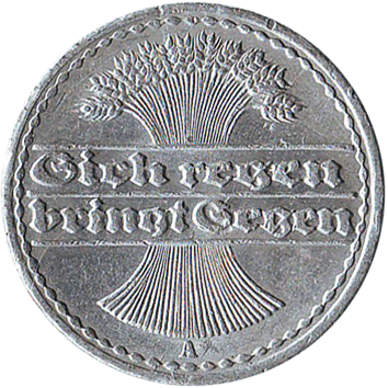 50 Пфенігів (Pfennig) - 1922 - Німеччина - Веймарська республіка