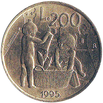 200 Лір (Lire) - 1995 - Сан-Марино