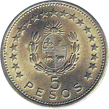 5 Песо (Pesos) - 1965 - Уругвай