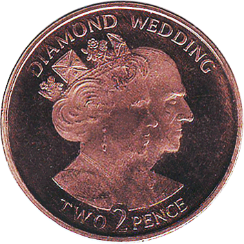 2 Пенси (Pence) - 2007 - Гібралтар - Diamond Wedding