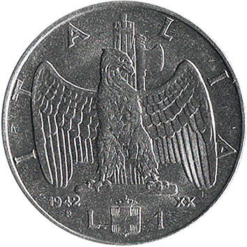 1 Ліра (Lira) - 1942 - Італія
