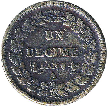 1 Десим (Decime) - L'An 7 (1798-1799 рр.) - Франція