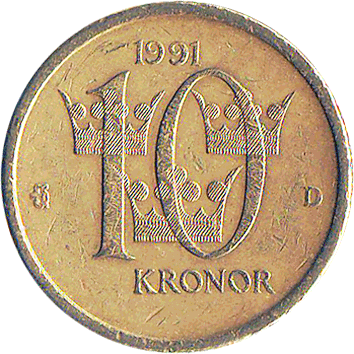 10 Крон (Kronor) - 1991 - Швеція