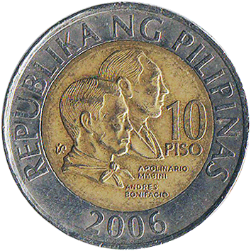 10 Песо (Piso) - 2006 - Філіппіни