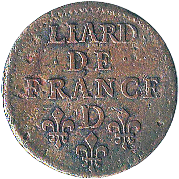 1 Ліард (Liard) - 1655 - Франція