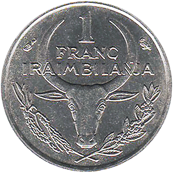 1 Іраймбіланья (Iraimbilanja) (1 Франк – 1 Franc) - 1966 - Мадагаскар