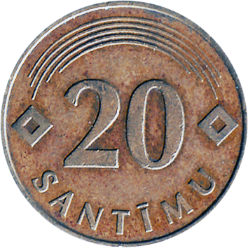20 Сантимів (Santimu) - 1992 - Латвія