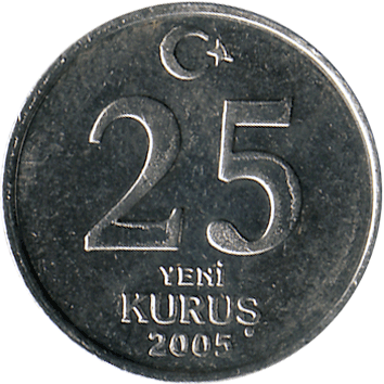 25 Нових Курушів (New Kurus) (тур. "Yeni" – "Новий") - 2005 - Туреччина
