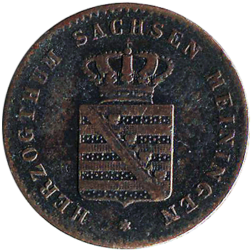 2 Пфеніги (Pfennig) - 1869 - Саксен-Майнінген - Німеччина