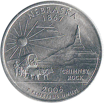 25 Цент - 2006 (квотер: Небраска) - США