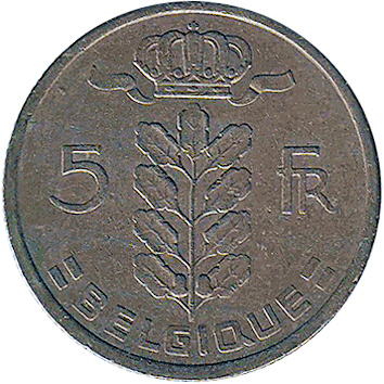 5 Франків (Francs) - 1971 - Бельгія