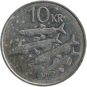 10 Крон (Kronur) - 1987 - Ісландія