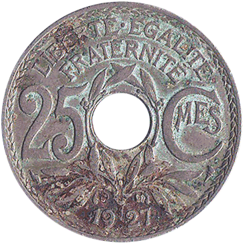 25 Сантимів (Centimes) - 1927 - Франція