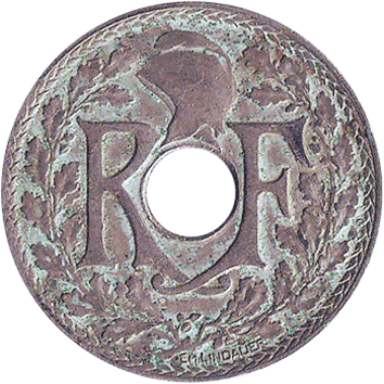 25 Сантимів (Centimes) - 1927 - Франція