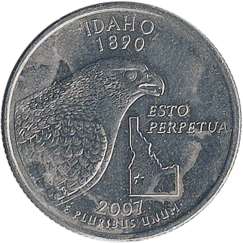 25 Центів (Cents) ("квотер" – "quarter") - 2007 - штат Айдахо - США