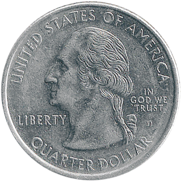 25 Центів (Cents) ("квотер" - "quarter") - 1999 (квотер: Коннектикут) - США