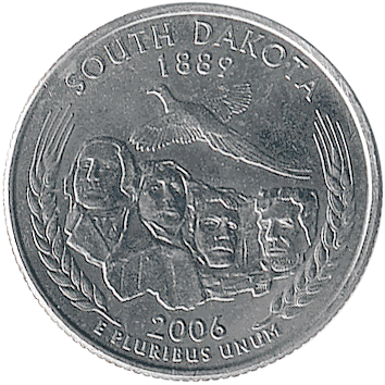 25 Центів (Cents) ("квотер" – "quarter") - 2006 - США (штат Південна Дакота)