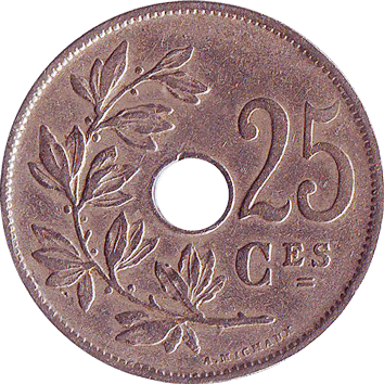 25 Сантимів (Centimes) - 1927 - Бельгія
