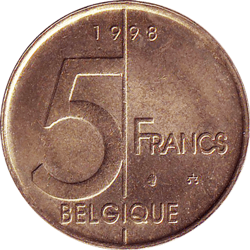 5 Франків (Francs) - 1998 - Бельгія