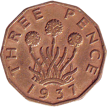 3 Пенси (Pence) - 1937 - Велика Британія