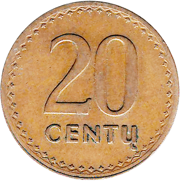 20 Центів (Centu) - 1991 - Литва