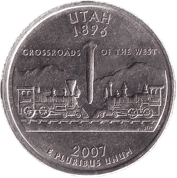 25 центів США - 2007 (квотер: Юта)
