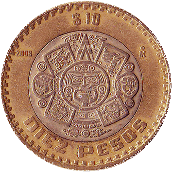 10 Pesos - 2009 - Mexico 10 Песо (Pesos) - 2009 - Мексика