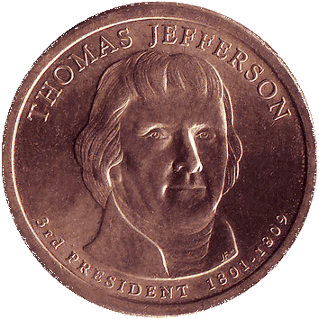 1 Долар (Dollar) - 2007 - США - президент Томас Джефферсон