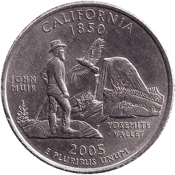 25 Центів (Cents) ("квотер" - "quarter") - 2005 (квотер: Каліфорнія) - США