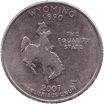 25 Центів (Cents) ("квотер" – "quarter") - 2007 - штат Вайомінг - США