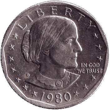 1 Долар (Dollar) ("долар Ентоні" – "Susan B. Anthony dollar") - 1980 - США