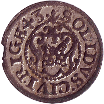 Солід - 1643 - Шведська Лівонія - ризький солід Христини
