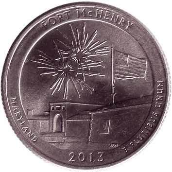 25 Центів (Cents) ("квотер" – "quarter") - 2013 - США (штат Меріленд (Maryland), форт Мак-Генрі)