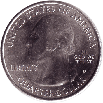 25 Центів (Cents) ("квотер" – "quarter") - 2015 - США (штат Делавер, Національна резервація дикої природи "Бомбей-Гук")