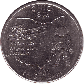 25 Центів (Cents) ("квотер" – "quarter") - 2002 - штат Огайо - США