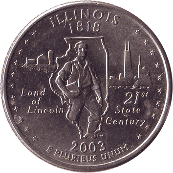 25 Центів (Cents) ("квотер" - "quarter") - 2003 (квотер: Іллінойс) - США