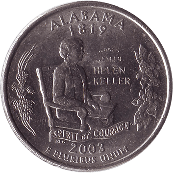 25 Центів (Cents) ("квотер" - "quarter") - 2003 (квотер: Алабама) - США