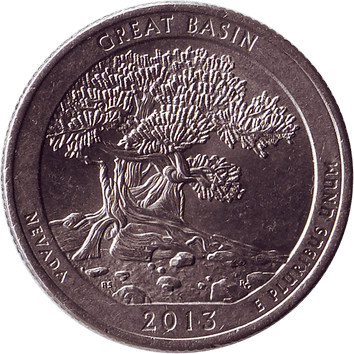 25 Центів (Cents) ("квотер" – "quarter") - 2013 - США (штат Невада, Національний парк "Грейт-Бейсін")